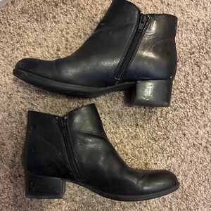 Born Black Leather Ankle Booties